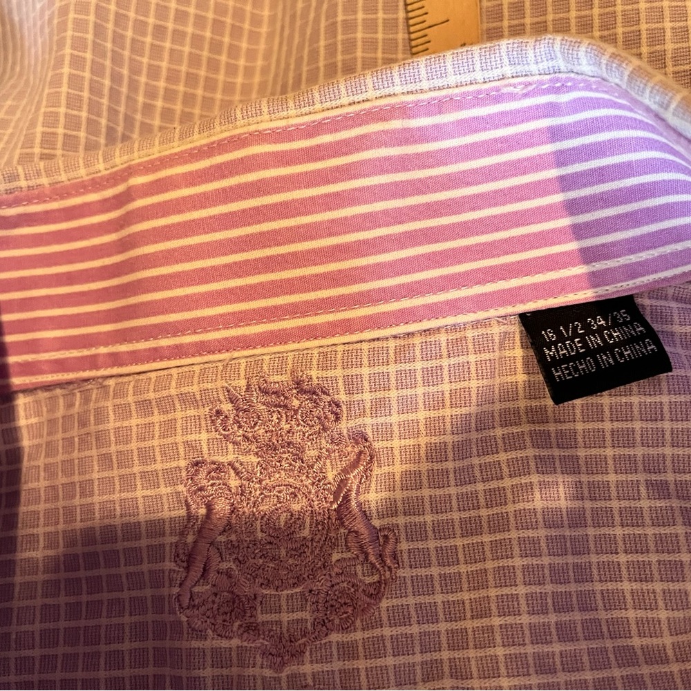English Laundry Lavender Long Sleeve Button Up Men’s Shirt Size: 16 1/2 - Picture 7 of 7
